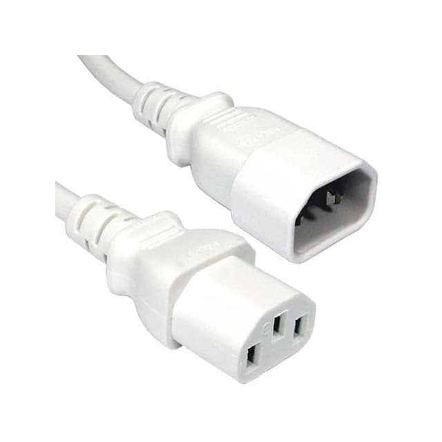 FDL 0.5M IEC MAINS EXT. CABLE - IEC C13 SKT. TO C14 PLUG - WHITE