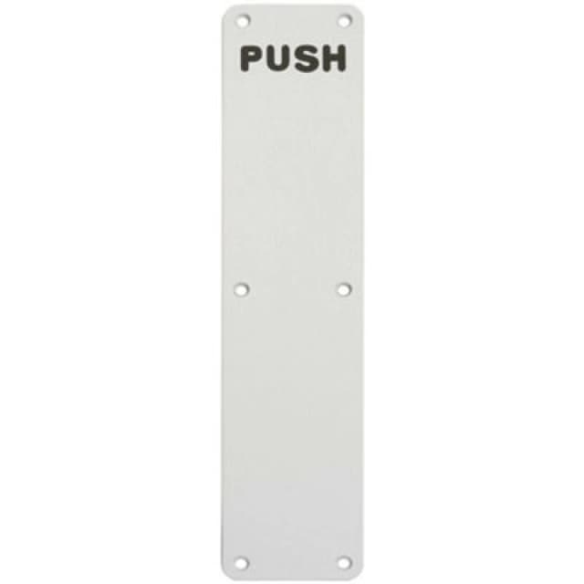 Loops Push Engraved Door Finger Plate 350 x 75mm Satin Anodised Aluminium Multi