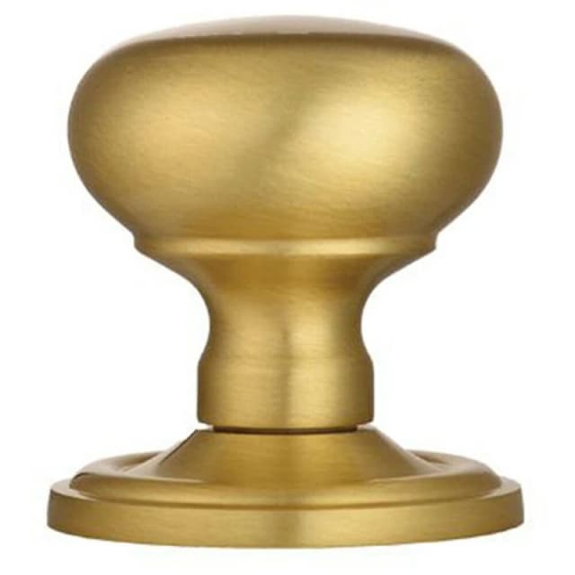 Loops PAIR Mushroom Mortice Door Knob 59mm Dia Concealed Rose Satin Brass Metallics unisex