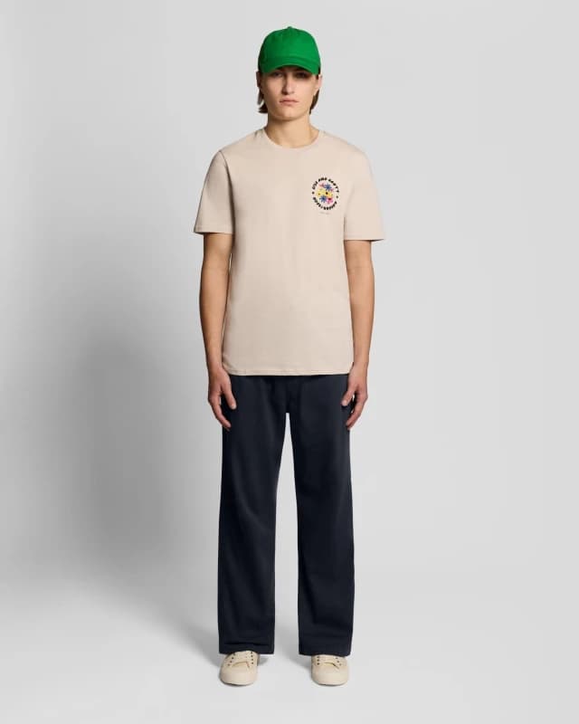 Lyle & Scott Mens Washed Pleated Trousers in Navy