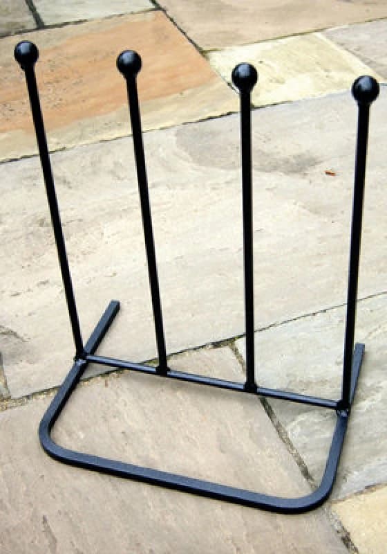 Poppy Forge 2 Pair Boot Rack - Steel Wellie Stand - Steel - L27.9 X W38 X H48.3cm - Black
