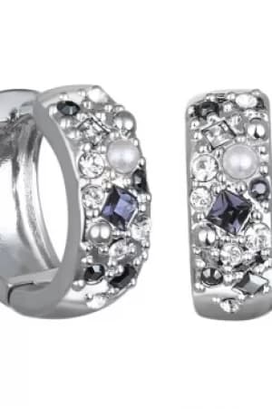 Ladies Karl Lagerfeld Silver Plated Scattered Crystal Small Hoop Earrings 5378331