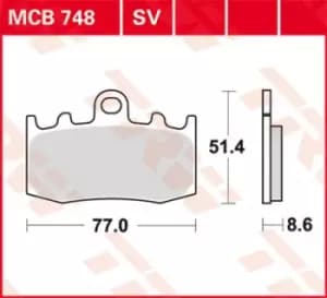 TRW Lucas Brake pad MCB748