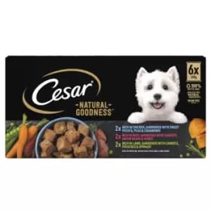 Cesar Natural Goodness Adult Wet Dog Food Tins Mixed In Loaf 6 x 400g