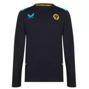 Castore Wolves Long Sleeve T-Shirt Mens - Black