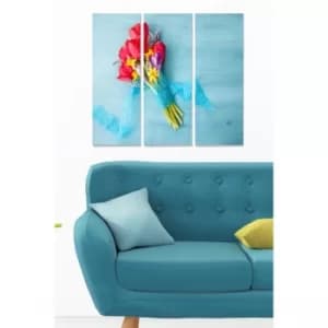 MDF9937222 Multicolor Decorative MDF Painting (3 Pieces)