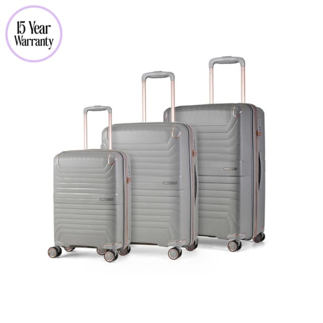 Rock Astrid Suitcase Grey Hard Suitcases 3pc Set Grey 42882702000