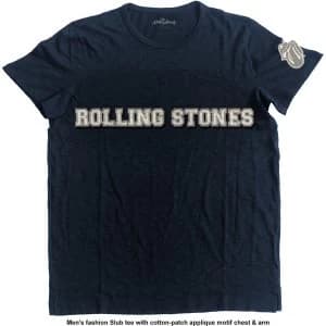 The Rolling Stones - Logo & Tongue Unisex Large T-Shirt - Blue