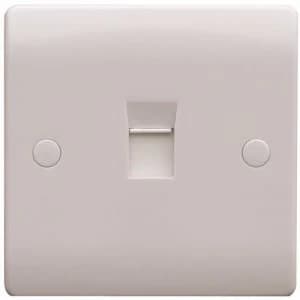 ESR Sline 1 Gang White RJ45 Ethernet Cat 5 6 Modular Connector Network Data Socket