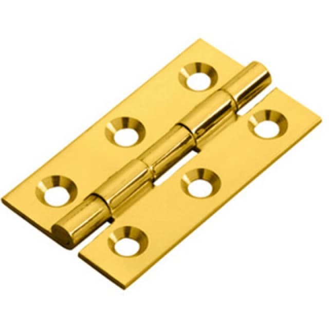 Loops PAIR 50 x 28 x 1.5mm Cabinet Hinge Polished Brass Small Cupboard Door Metallics