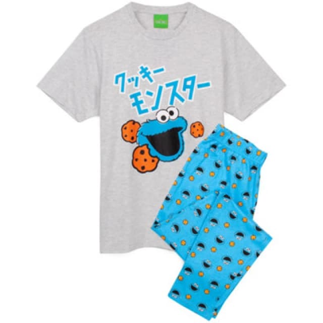 Sesame Street Short Sleeve Long Leg Pyjama Set Blue male