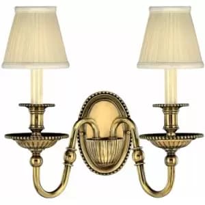 Loops - Twin Wall Light Sconce Burnished Brass LED E14 60W Bulb