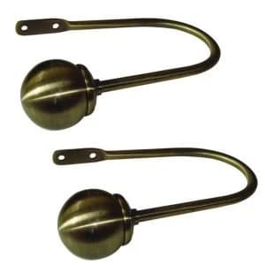 Colours Athena Brass Effect Ball Curtain Hold Backs Pack of 2