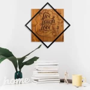 Live Laugh Love Walnut Black Decorative Wooden Wall Accessory