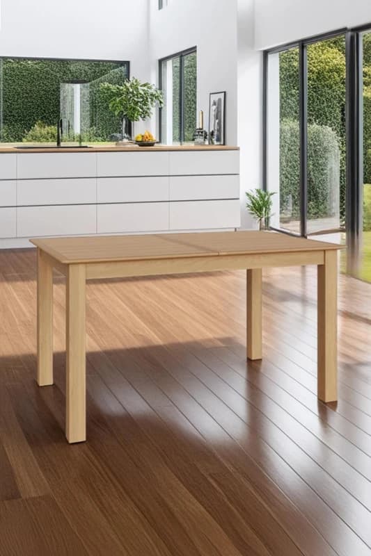 FWStyle FWStyle Solid Natural Oak 1.4M Extending Dining Table in Brown Brown One Size Unisex 5056413124807