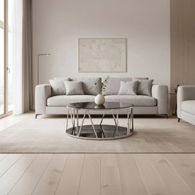 Orsina Modern Round Chrome Finish Coffee Table, Elegant Design Decorative Coffee Table, Durable Modern Coffee Table