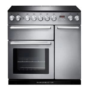 Rangemaster NEX90EISSC 106190 90cm Induction Range Cooker in Steel with Chrome Trim