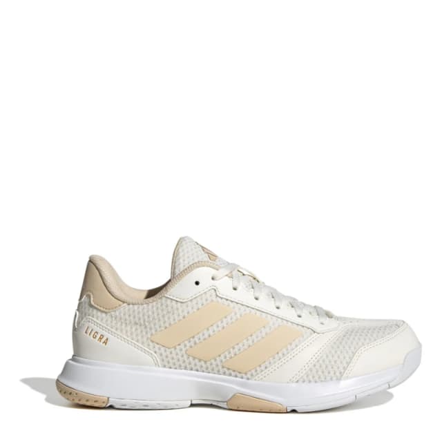adidas Ligra 8 Indoor Shoes Womens White/Sand female 4 (36.7)