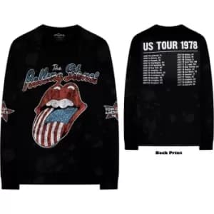 The Rolling Stones - US Tour '78 Unisex Small Long Sleeved T-Shirt - Black