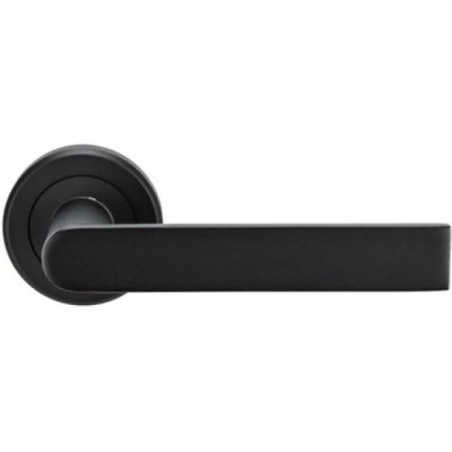 Loops PAIR Flat Rectangular Bar Handle on Round Rose Concealed Fix Matt Black Black