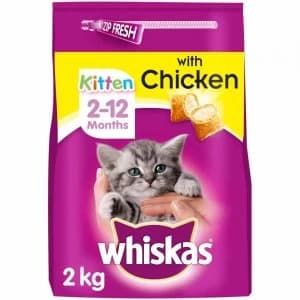 Whiskas 2-12 Months Kitten Dry Cat Food With Chicken 1.9kg