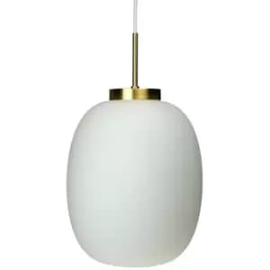 Dyberg Larsen Opal Pendant Ceiling Light With Brass Suspension 39cm