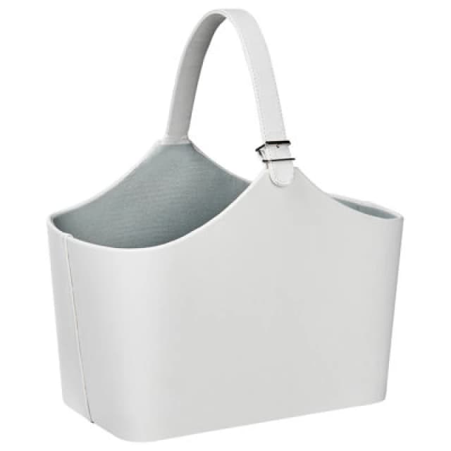 Beliani Basket Elam Faux Leather Light Grey