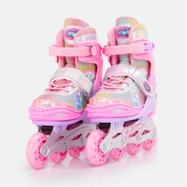 Star Inline Skates with LED Wheel Kids Purple/Pink female C10-C13