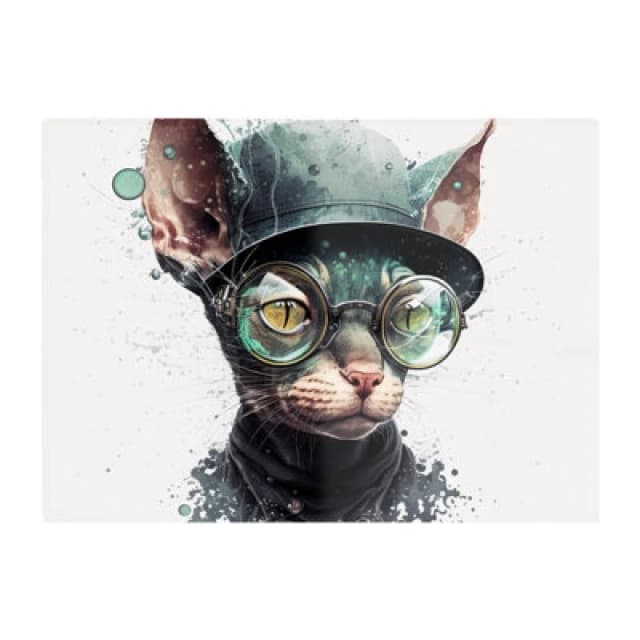 Warren Reed Designer Cornish Rex Cat Splashart Chopping Board