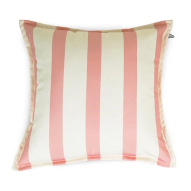 rucomfy Beanbags Rucomfy Indoor Or Outdoor Water Resistant Cushion - 45X45Cm Dusky Pink Striped Scatter Pillow