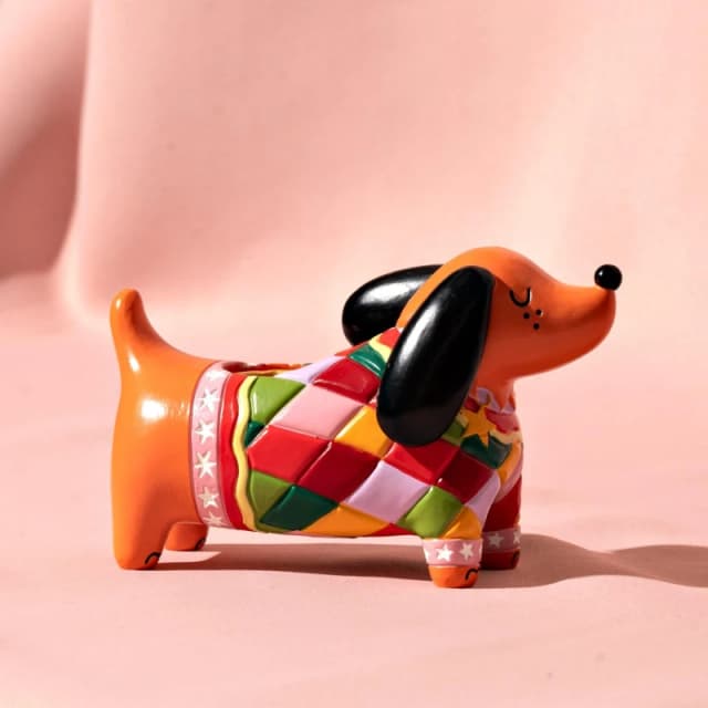 Raspberry Blossom Dog Shaped Candle Holder Multi unisex