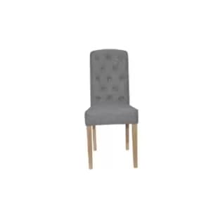 Kettle Interiors Button Back Upholstered Chair Light Grey