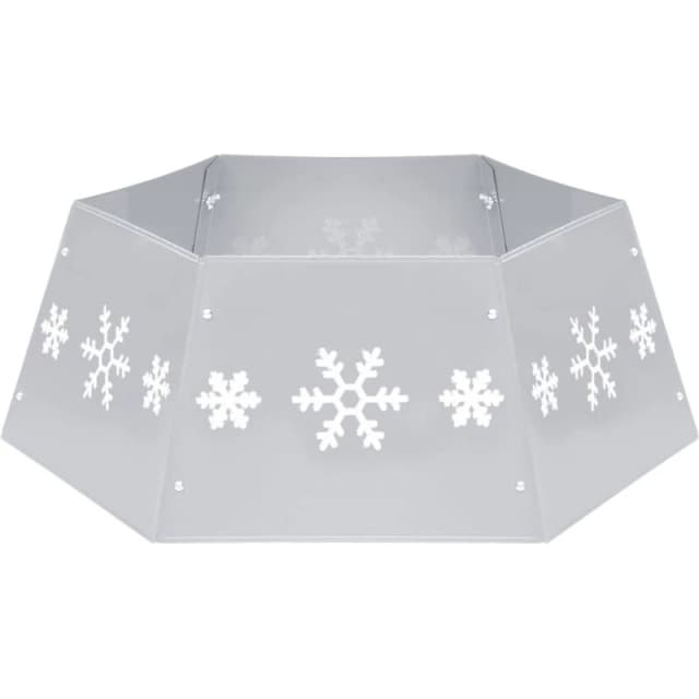 VIDAXL Christmas Tree Skirt Silver and White Ø68x25cm Vidaxl 8720286454251