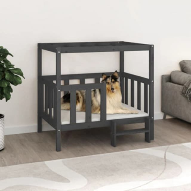 VIDAXL Vidaxl - Dog Bed Grey 105.5 x 83.5 x 100cm Solid Wood Pine 822389