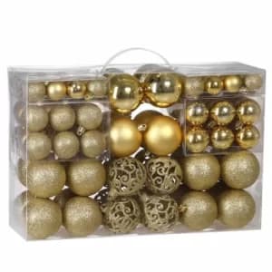 Christmas Tree Baubles Set Xmas Balls Decorations Ornaments Sphere Colour Choice gold (de)