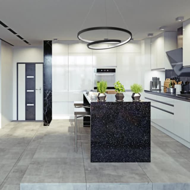 Milagro Lucero Designer LED Pendant Lamp Black 48W 50Cm Monochromatic Swirl