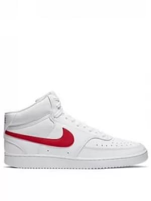 Nike Court Vision Mid, White/Red, Size 7, Men