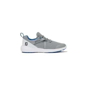 Footjoy Wn Fj Flex Grey/Blue Golf Shoes - UK075M Size: UK7.5