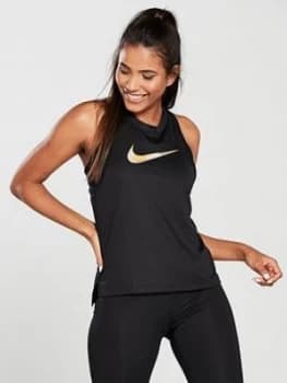 Nike Running Metallic Miler Tank Black Size M Women