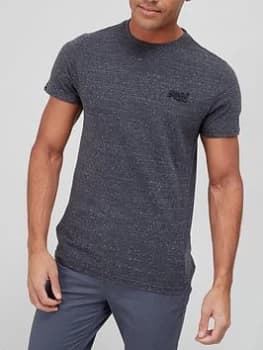 Superdry Vintage Logo Embroidered T-Shirt - Charcoal Size M Men