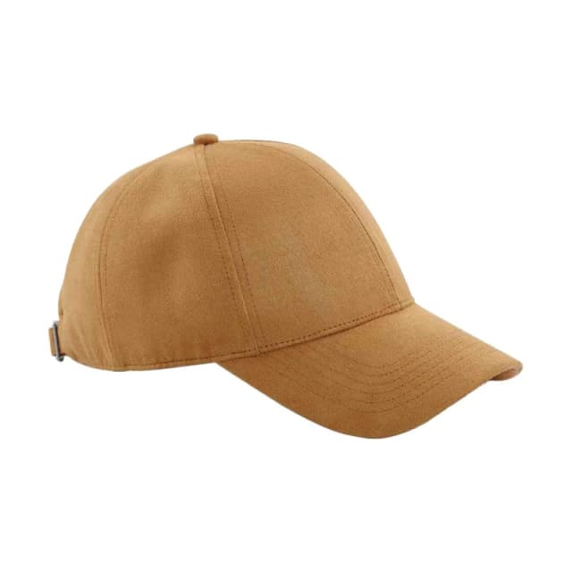 Beechfield Beechfield Men 6 Panel Faux Suede Cap in Light Brown Light Brown One Size Male 5063425913916