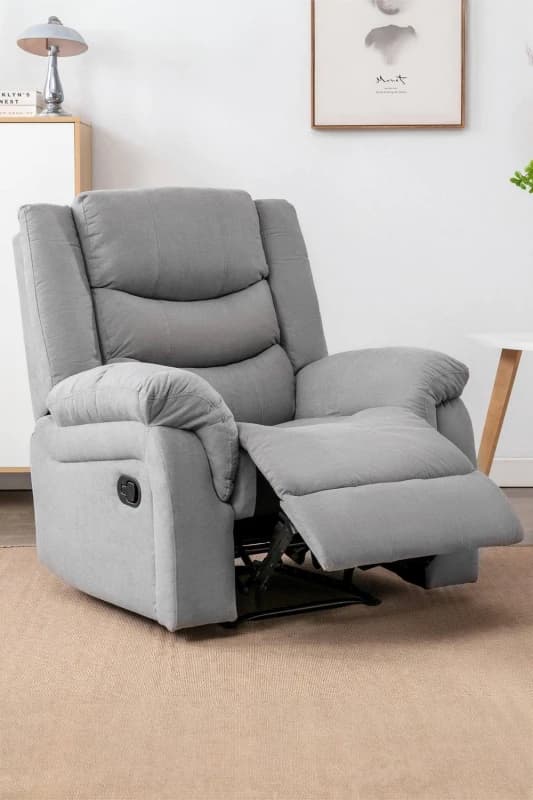More4Homes Seattle Manual Fabric Recliner Lounge Chair Grey