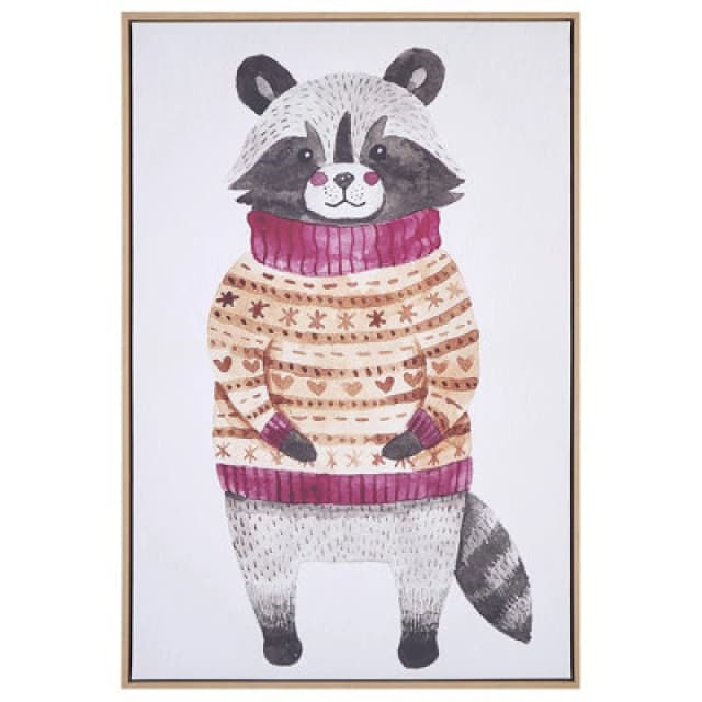 Beliani Canvas Campli Animal Motif 63 X 99cm Grey