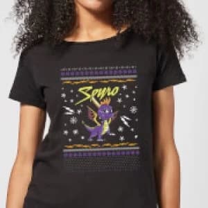 Spyro Knit Womens Christmas T-Shirt - Black - 3XL - Black