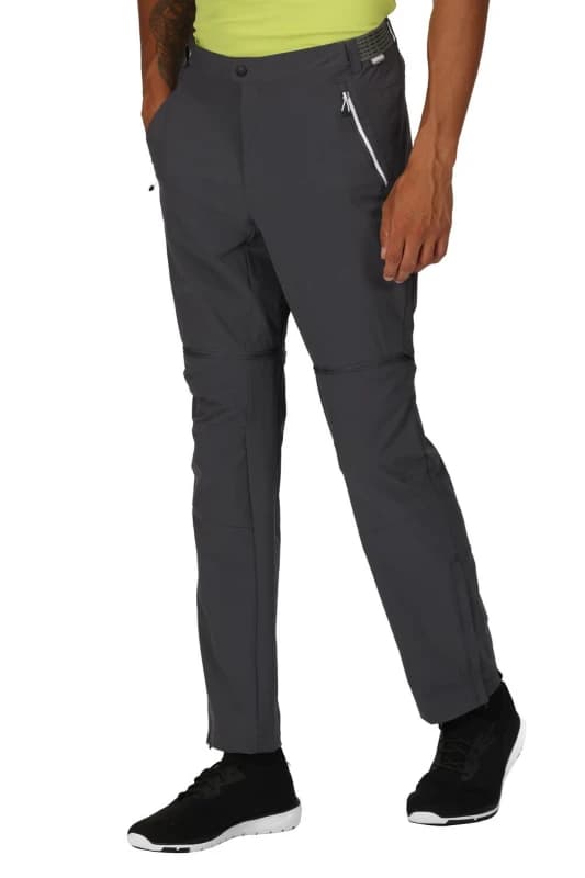 Regatta Regatta Men Mountain Zip Off Trousers in Grey Size: 36R Grey 36R Male 5063019165462