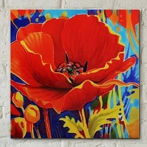 Tile 8x8 Dreamcatcher Poppy By S. Bull Wall Art