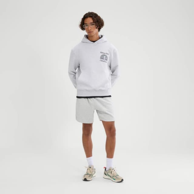 Ellesse Mens Club Di Corsa Hoodie in Light Grey Size: Medium Light Grey Male M