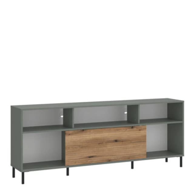 Furniture To Go Darwin TV Cabinet 1 Door 73Cm High In Green/oak