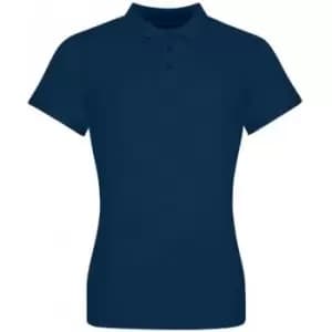 Awdis Womens/Ladies Pique Cotton Polo Shirt (M) (Ink/Blue)
