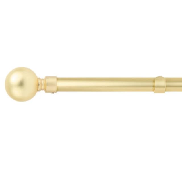 Unknown 16-19mm Sphere Extendable Eyelet Metal Curtain Pole Set Gold 120-210Cm